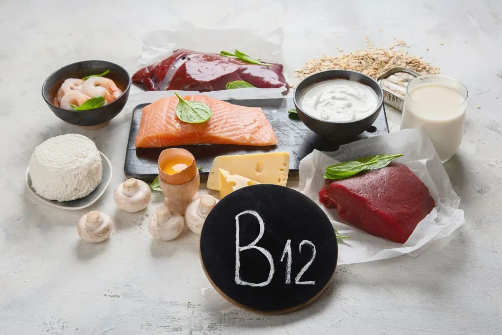 Vitamin B12 can be obtained from meat, milk egg etc.
